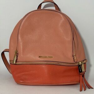 Michael Kors Leather Two-Tone Backpack